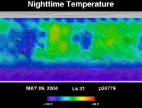 Orbit 24779nighttime surface temperature map