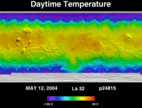 Orbit 24815daytime surface temperature map