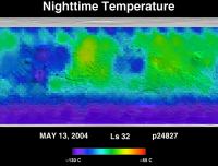 Orbit 24827nighttime surface temperature map