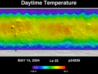 Orbit 24839daytime surface temperature map