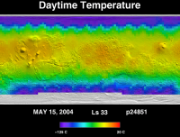 Orbit 24851daytime surface temperature map