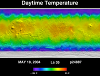 Orbit 24887daytime surface temperature map