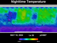 Orbit 24887nighttime surface temperature map