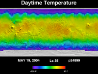 Orbit 24899daytime surface temperature map