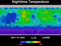 Orbit 24899nighttime surface temperature map