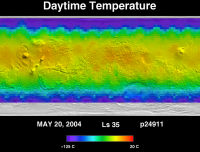 Orbit 24911daytime surface temperature map
