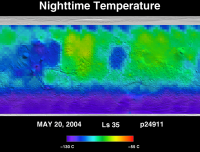 Orbit 24911nighttime surface temperature map
