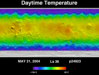 Orbit 24923daytime surface temperature map