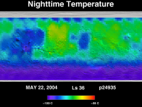 Orbit 24935nighttime surface temperature map