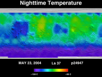 Orbit 24947nighttime surface temperature map