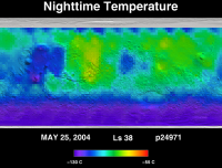 Orbit 24971nighttime surface temperature map