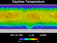 Orbit 24983daytime surface temperature map