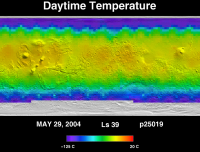 Orbit 25019daytime surface temperature map
