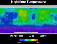 Orbit 25019nighttime surface temperature map