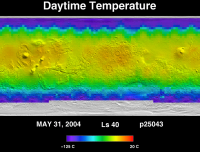 Orbit 25043daytime surface temperature map