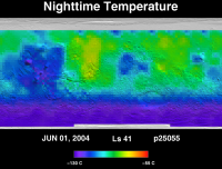 Orbit 25055nighttime surface temperature map