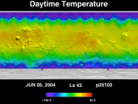 Orbit 25103daytime surface temperature map