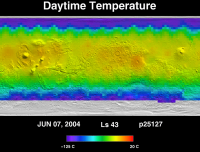 Orbit 25127daytime surface temperature map