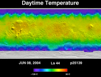Orbit 25139daytime surface temperature map