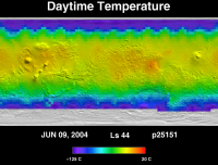Orbit 25151daytime surface temperature map