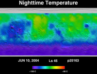 Orbit 25163nighttime surface temperature map