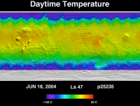 Orbit 25235daytime surface temperature map