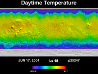 Orbit 25247daytime surface temperature map