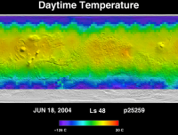 Orbit 25259daytime surface temperature map