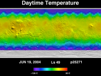 Orbit 25271daytime surface temperature map