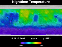Orbit 25283nighttime surface temperature map
