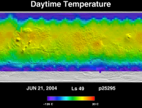 Orbit 25295daytime surface temperature map