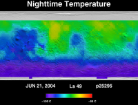 Orbit 25295nighttime surface temperature map