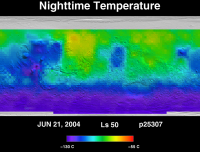 Orbit 25307nighttime surface temperature map