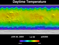 Orbit 25355daytime surface temperature map