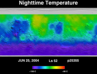 Orbit 25355nighttime surface temperature map