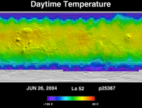Orbit 25367daytime surface temperature map