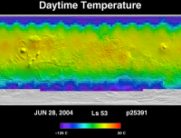 Orbit 25391daytime surface temperature map