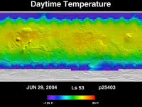 Orbit 25403daytime surface temperature map