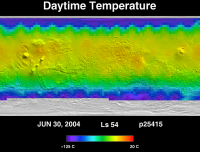 Orbit 25415daytime surface temperature map