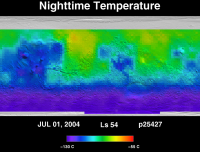 Orbit 25427nighttime surface temperature map