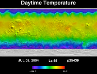 Orbit 25439daytime surface temperature map