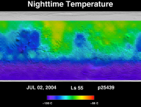 Orbit 25439nighttime surface temperature map