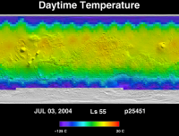 Orbit 25451daytime surface temperature map