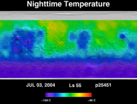 Orbit 25451nighttime surface temperature map