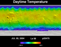 Orbit 25475daytime surface temperature map