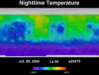 Orbit 25475nighttime surface temperature map