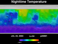 Orbit 25691nighttime surface temperature map