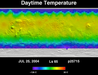 Orbit 25715daytime surface temperature map