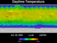 Orbit 25763daytime surface temperature map