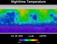 Orbit 25763nighttime surface temperature map